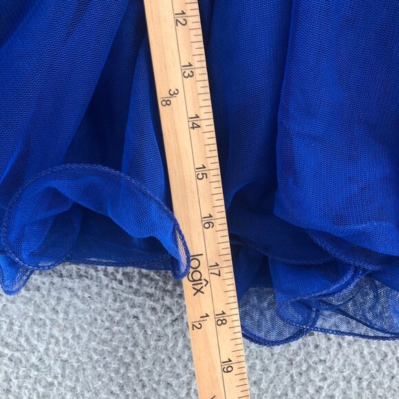 Jodi Kristopher Dress Womens 1 Jrs Blue Gold Lace Dance 2 Piece Sparkle Cocktail - Picture 15 of 16